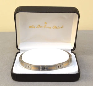 Danbury Mint Herren Armband Edelstahl vergoldet Akzente 8-1/2" L in Box - Bild 1 von 8