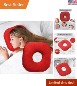 Ear Guard Pillow for Side Sleepers - Soft Cotton & Down Filling, 9'' Square - Picture 1 of 8