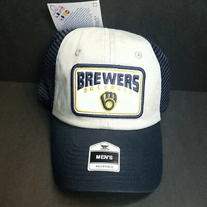 BLAU GRAUER AUFNÄHER Milwaukee Brewers Einheitsgröße für alle Herren Tuch Baseballmütze - Bild 1 von 7
