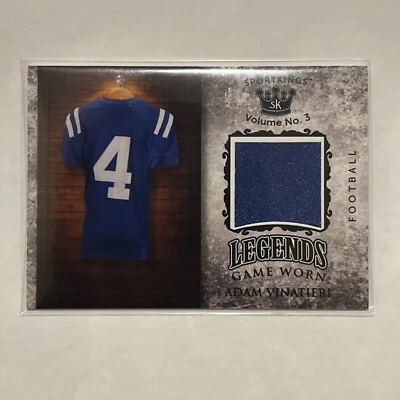 2022 Sportkings Volume 3 Legends Game Worn Materials Black Adam Vinatieri GU - Image 1 of 2