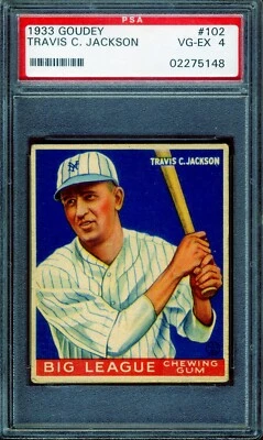 1933 Goudey #102 Travis Jackson PSA 4 VG-EX *New York Giants* - Image 1 of 2
