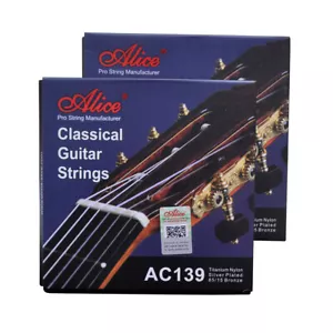 2 Set AC139N Corde per chitarra classica titanio nylon 6 corde tensione normale - Foto 1 di 3