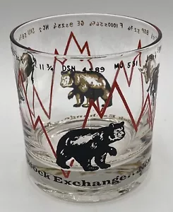 Vintage MCM Bull and Bear Stock Market Rocks Glasses, NY Stock Exchange - Picture 1 of 8