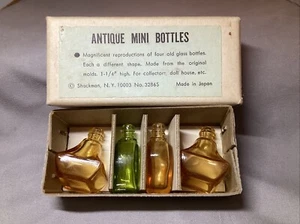 Vintage New In Box Shackman Japan Miniature Dollhouse Glass Bottles #32865 MCM - Picture 1 of 5