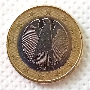 1 Euro Coin 2002 G Germany -Rare Coin in Very Good Condition -KM 213 -Circulated - Picture 1 of 2
