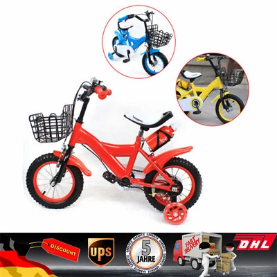 12 Zoll Kinder Fahrrad Kinderfahrrad Junge Mädchen Mit Rad Bike Rot/Gelb/Blau DE - Bild 1 von 4