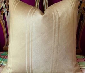 Ralph Lauren Brooklands Stripe Camel English Lambswool Custom Pillow Cover - Picture 1 of 9