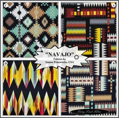 SANTEE PRINTWORKS, USA, "NAVAJO", SOUTHWESTERN, FABRICS PRICES @ 1/2 YD