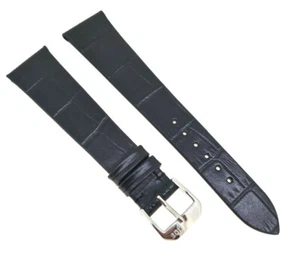 Watch Strap Crocodile Embossing 20/14mm Black Clasp Very Flat / 19 - Picture 1 of 6