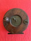 Antique early 20th century wooden & brass fishing reel