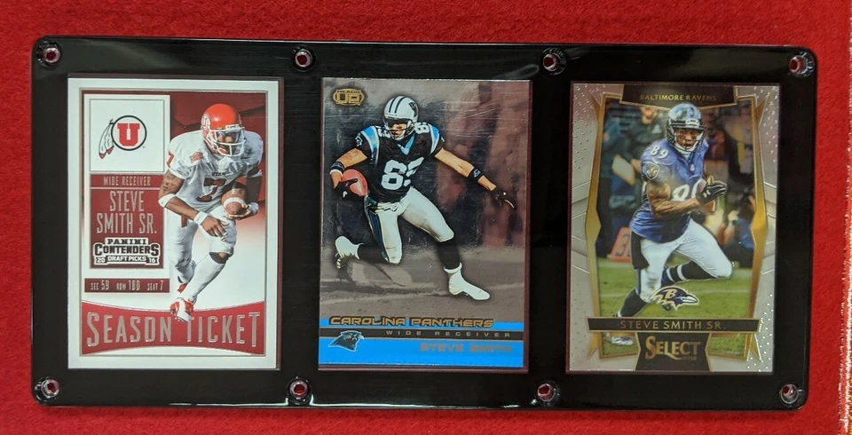 PLACA DE 3 CARTAS STEVE SMITH CAROLINA PANTHERS BALTIMORE RAVENS Foto 1 de 1