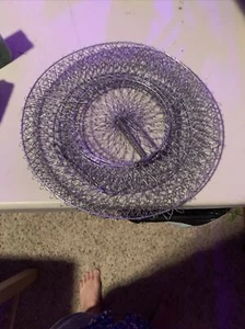 Fish Catch Basket Wire Trap small Fish One way mesh Bait collapsible tube Used - Picture 1 of 5