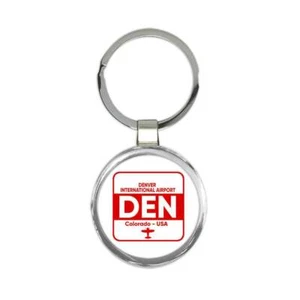 USA Denver Airport Colorado DEN : Keychain Gift Travel Airline Pilot Airport - Picture 1 of 1