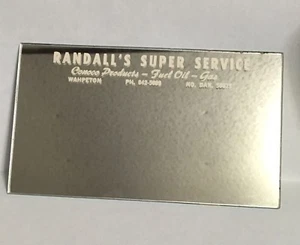 Vintage Randall’s Super Service Conoco Gas Mirror Wahpeton No. Dak. - Picture 1 of 6