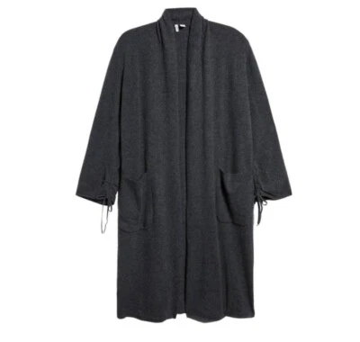 Nordstrom Long Open Front Pocket Cashmere Cardigan In Dark Gray Sz S & M New — 第 1/4 张图片