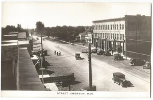 Emerson Manitoba Canada Street Scene #1 RPPC Real Photo 1930's - Picture 1 of 2