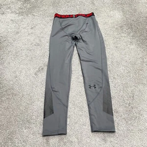 Under Armour Fitted Compression Cold Gear Pants Boys Large Gray Active Athletic - Picture 1 of 14