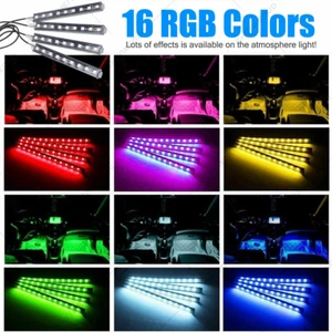 RGB LED Accesorios Interior Coche Piso Decorativo Atmósfera Tiras Lámpara Luces - Imagen 1 de 12