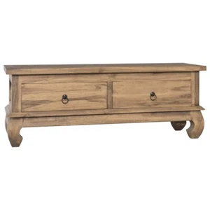 NNEVL TV Cabinet 110x35x40 cm Solid Teak Wood - Picture 1 of 10
