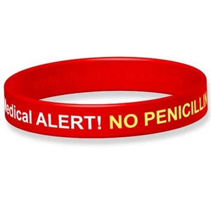 Penicillin Allergy Medical Wristband - Picture 1 of 16
