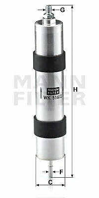 MANN-FILTER WK 516/2 Filtro de combustible para ALPINA,BMW Foto 1 de 1