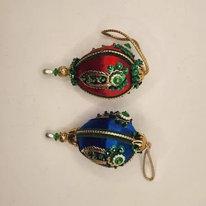 Vintage Handmade Beaded and Sequined Christmas Ornaments - Picture 1 of 2