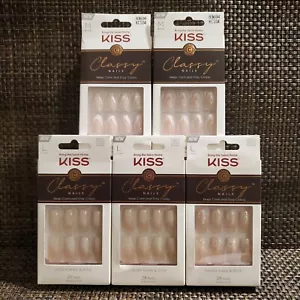 KISS Press-on Classy nails in SCRUNCHIE, Silk Dress, and Be-You-Tiful. Lot of 5 - Picture 1 of 6