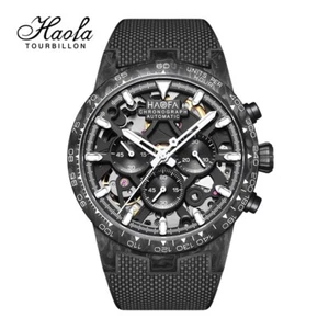 Haofa Automatic Chronograph Watch Men Sapphire uhr herren Carbon Fiber Case 2367 - Bild 1 von 16
