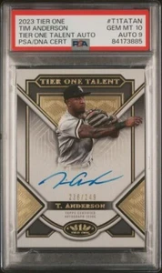 2023 Topps Tier One Talent Autographs #T1TATAN Tim Anderson Auto /249 PSA 10/10 - Picture 1 of 2