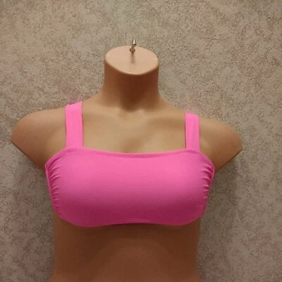 Xhilaration Women's Swim Bikini Top Bubblegum Pink. Wide Strap. Size D To DD - Image 1 of 4
