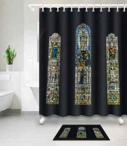 Mural de Cristo Impermeable Baño Poliéster Cortina de Ducha Forro Resistente al Agua - Imagen 1 de 8