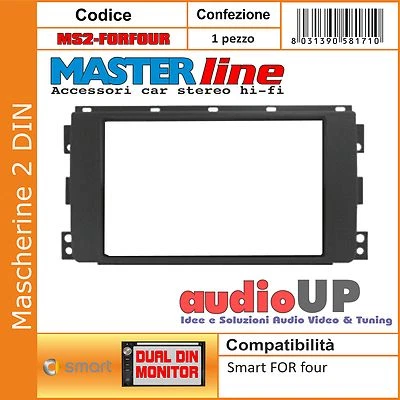 MASCHERINA ADATTATORE AUTORADIO 2 DIN SMART FOR FOUR DAL 2004 AL 2006 DUE DIN - Immagine 1 di 2