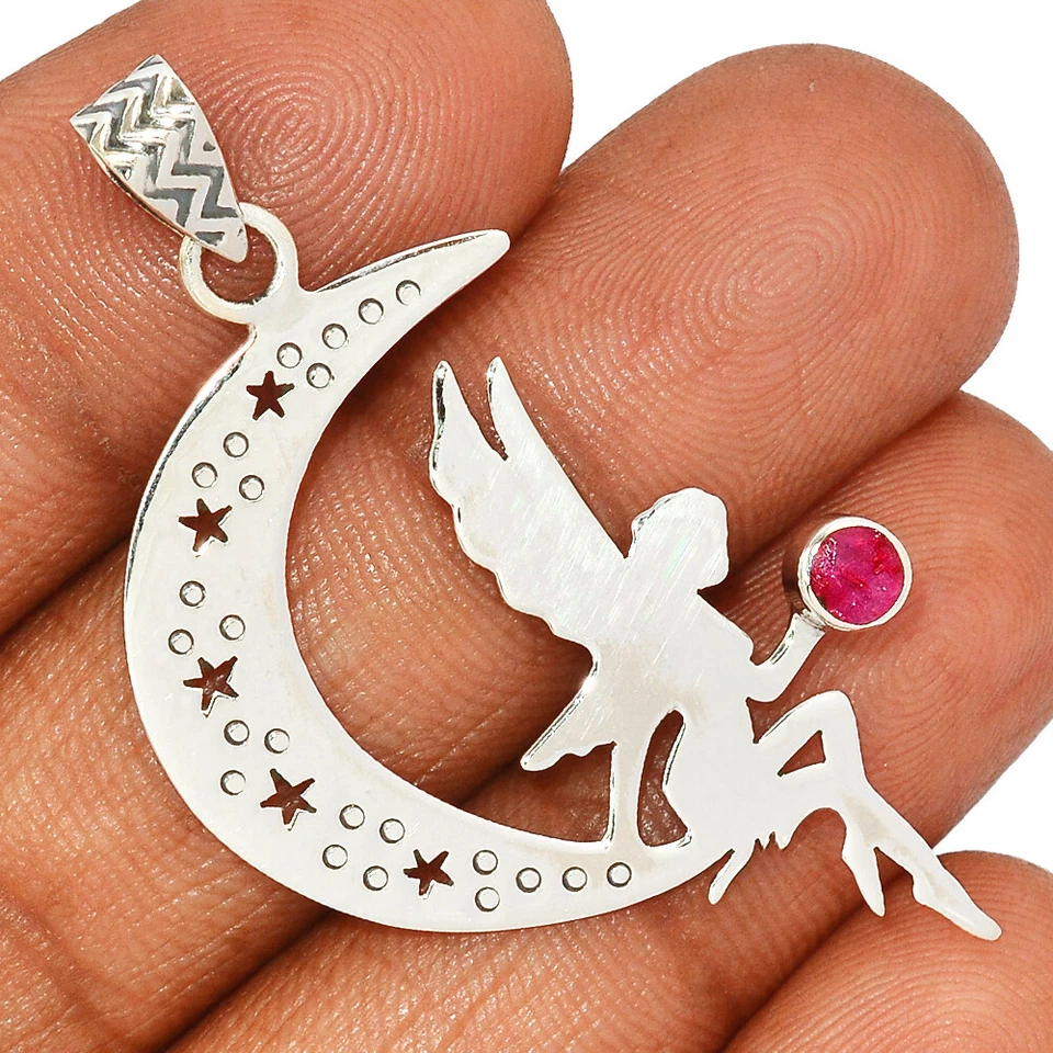 Hada del Universo - Rubí Tratado - India Colgante Plata 925 CP3494 Foto 1 de 1