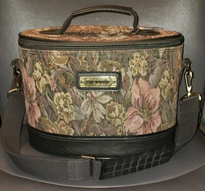VTG AMERICAN TOURISTER FLORAL TAPESTRY COSMETIC CARRY ON SHOULDER LUGGAGE BAG - Picture 1 of 12