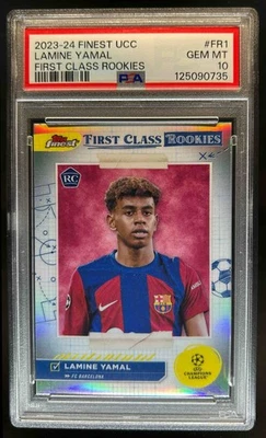 2023 Finest UEFA Lamine Yamal First Class Rookies RC #FR-1 Barcelona PSA 10 Foto 1 de 2