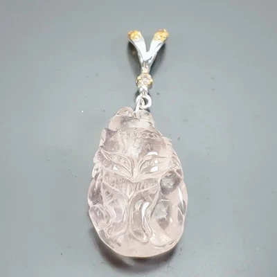 Fine Art 28ct+ Natural Morganite Pendant 925 Sterling Silver  /NP47519 - Image 1 of 4
