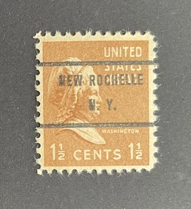 New Rochelle, New York Type 71 Precancel - 1½ cents Prexie - U.S. #805 - NY - Picture 1 of 1