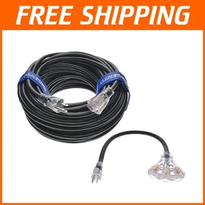 Cable de extensión de alta resistencia de 150 pies para exteriores con luz indicadora y adaptador - Imagen 1 de 11