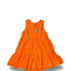 Shannon Passero Dress Women's Large Orange Cotton Gauze Muslin Knee Length NWT - Picture 1 of 7