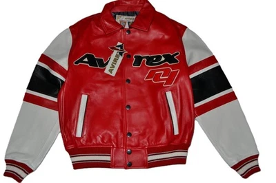 SALE AUTHENTIC Avirex LEGEND Leather BOMBER Jacket MENS RED NEW ALL SIZES - Image 1 of 4
