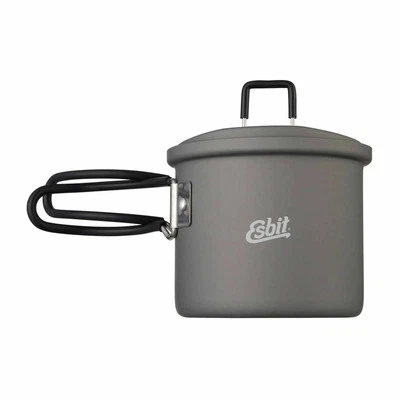 Olla ligera ESBIT 625 ml camping aluminio anodizado duro mango plegable gris Foto 1 de 4