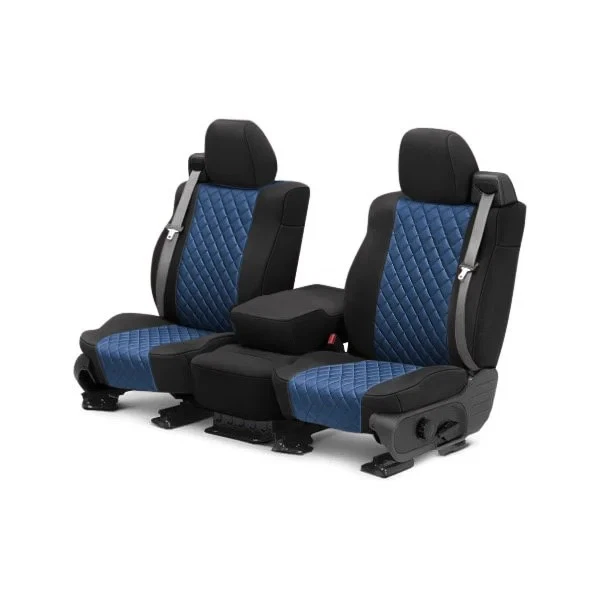 For Ford F-150 04-08 Seat Cover Cordura Diamond Quilted 1st Row Blue & Black - Imagem 1 de 1