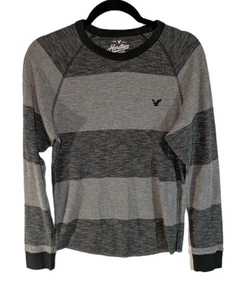 American Eagle Thermohemd Herren Größe Medium grau Waffelstrick Colorblock Y2K - Bild 1 von 10
