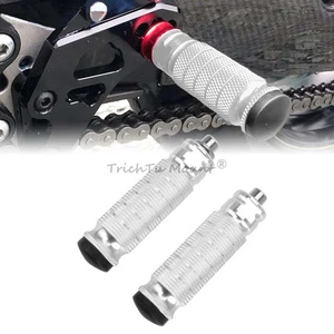 1 Pair Chrome Footrests Knurling Style For BMW For Honda For Yamaha For Triumph - Picture 1 of 20