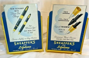 2 tarjetas de pie publicitarias de mostrador originales Sheaffer - Imagen 1 de 21