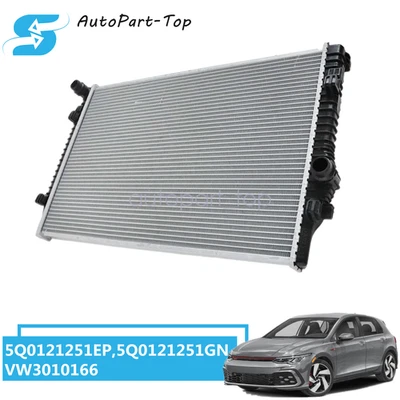 New Radiator 5Q0121251GN For Volkswagen GTI Golf R SportWagen 2015-2019 - Image 1 of 4