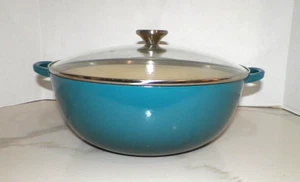 LE CREUSET DEEP TEAL BLUE CANARD 71580 OLLA SOPERA TAPA DE VIDRIO NUEVO EN CAJA 7 1/2 QT - Imagen 1 de 14