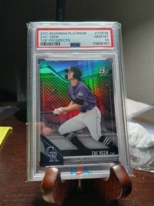 2021 Bowman Platinum TOP36 Zac Veen PSA 10 Gem-Mt Top Prospect Rockies - Picture 1 of 4
