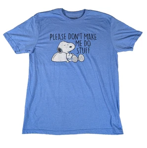 Snoopy | Peanuts | Blue | Mens | Graphic T-Shirt 'Don't Make Me' | L - Picture 1 of 6