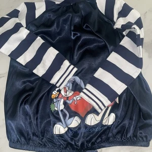 Monnalisa Girls' Navy Blue And white Bugs Bunny Zip-Up Top 12 Years - Picture 1 of 21